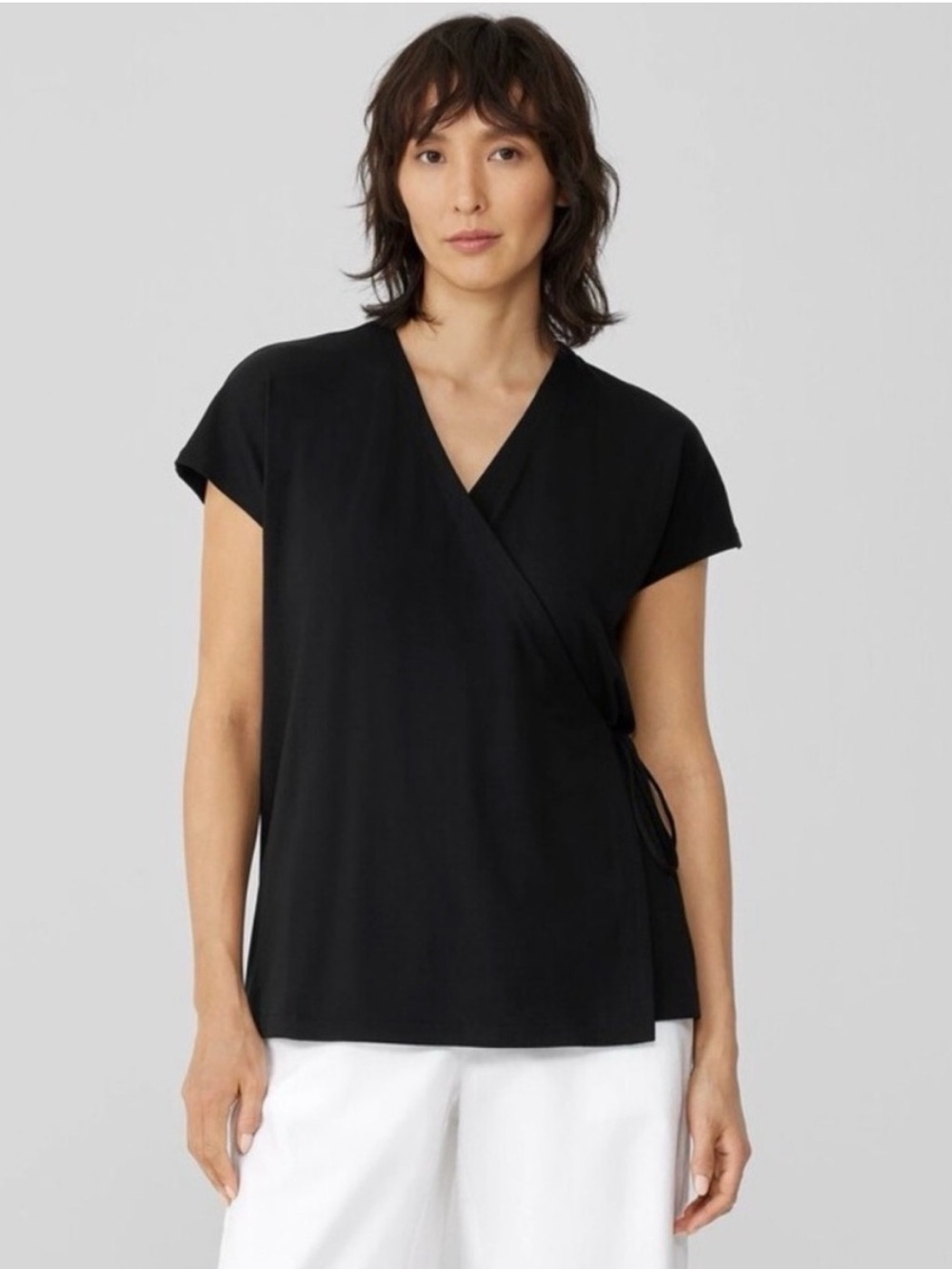 Eileen Fisher Fine Jersey Wrap Top